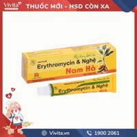 Kem trị mụn và làm mờ sẹo Erythromycin & Nghệ Nam Hà | Tuýp 10g