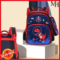 [KÈM TÚI ĐỰNG BÚT] Balo cho bé trai chất đẹp, cặp sách học sinh cấp 1,2 hình siêu nhân khủng long chống thấm