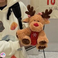 [KÈM TÚI ĐỰNG QUÀ] Tuần Lộc Bông Đeo Khăn Đáng Yêu - Quà Tặng Giáng Sinh