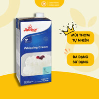 Kem tươi Anchor Whipping Cream hộp 1L, nguyên liệu pha chế, làm bánh mịn, độ béo cao