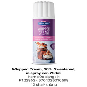 Kem tươi dạng xịt Whipped Cream Emborg 250ml