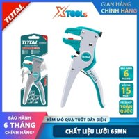 Kềm tuốt dây điện mỏ quạ TOTAL THT15606 Kìm tuốt dây Đường kính đầu tuốt 0.5mm~6mm Chất liệu 65Mn Kích thước 175*85mm