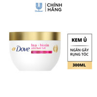 Kem ủ Dove Phục hồi hư tổn Hya + Ceramide / Ngăn gãy rụng tóc Hya + Biotin 300ML
