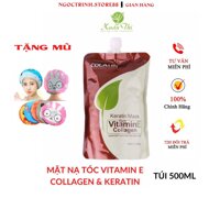 Kem ủ toc collagen phục hồi tóc ủ hấp tóc VITAMIN E COLATIN MASK ủ tóc siêu mềm mượt túi 500ml hàng chính hãng