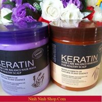 Kem ủ tóc hấp tóc Keratin, dưỡng tóc siêu mượt phục hồi tóc hư tổn chẻ ngọn (Hũ 1000ml)