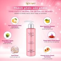 Kem ủ trắng da body Sennio Glowing Magic Body Tone Up Shower dưỡng ẩm trắng da - 200ml