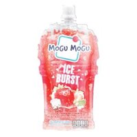 Kem Uống Thạch Dừa Vị Dâu, Mogu Mogu, Ice Burst, Strawberry Flavored Drink with Nata De Coco Cubes, 5.07 fl oz (150ml) - SAPPE