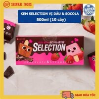Kem uyên ương Selection dâu & socola Lotte Hàn Quốc 500ml
