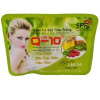 Kem và bột tắm trắng Nha đam - Sữa ong chúa - Dâu tằm Q10 150g (Xanh) [bonus]