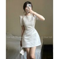 [Kèm video ảnh thật] Đầm đi tiệc khoét vai cao cấp cài hoa đá Pusan Dress