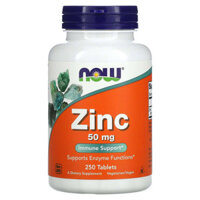 Kẽm viên, Zinc, NOW Foods, Zinc, 50 mg, 100 - 250 Tablets