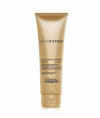 Kem xả khô Loreal Absolut Repair Gold Quinoa + Protein Blow-dry Cream Leave-in – 125ml phục hồi và bảo vệ mái tóc hư tổn trước tác động của nhiệt độ