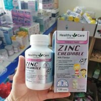 Kẽm zinc Healthycare viên nhai cho bé lọ màu xám