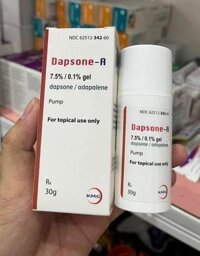 Kem/gel thoa da mun Dapsone-A Dapsone 7.5% + Adapalene 0.1% từ Anh Quốc 30g giảm mụn tiết tố vừa nặng