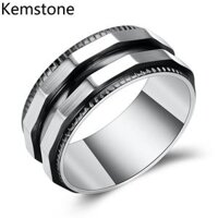 Kemstone 8 Mm Không Thường Xuyên Thép Titan Vàng Bạc Nhẫn Mạ Cho Nam Giới [bonus]