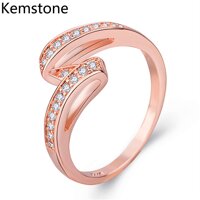 Kemstone Fashion Nhẫn Mạ Đồng Hồng Vàng Đặc Biệt Nhẫn Bay Rỗng Đặc Biệt Cho Phụ Nữ [bonus]