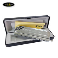 Kèn Harmonica Chromatic Swan SW1456 Silver (14 lỗ)