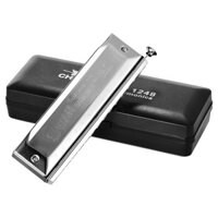 Kèn Harmonica Chromatic Swan SW1248 Silver (12 Lỗ)