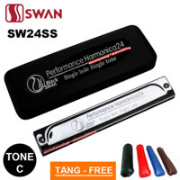 Kèn Harmonica Tremolo Swan SW24SS Single Hole Single Note Solo Tuning Key C Có Clip Thực Tế