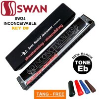 Kèn harmonica tremolo Swan Inconceivable SW24 Key D# Tone Eb (Đen)