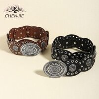 Kenjie Bò Cô Gái Khóa Thắt Lưng Punk Retro Trang Trí Đầm