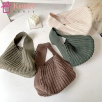 Kent1 knit handbag, wool knit knot wrist bag, fashion high-capacity tote bag women