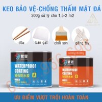 Keo 2 thành phần trong suốt [SHOP MALL] sử lý chống thấm mặt sàn nhà vệ sinh, quét bảo vệ gạch men