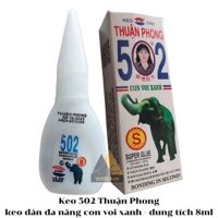 Keo 502 Thuận Phong - keo dán đa năng con voi xanh                         &nbsp(&nbspdung tích 8ml&nbsp)