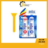 Keo AB, keo epoxy 302 trong suốt 2 thành phần chịu nhiệt dán gốm, dán nhựa , dán gỗ , dán kim loại 20g