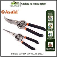 Kéo ASAKI-JAPAN đúc nguyên khối, tay cầm bằng dạ 3 kiểu loại chuyên dùng cắt tỉa cành (cỡ vừa, cỡ lớn, lưỡi thẳng)