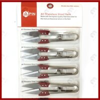 Kéo bấm cắt chỉ tay đệm nhựa đỏ PIN 1433A loại thép không rỉ 2 size lớn và nhỏ combo 12 cây
