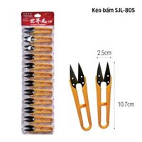 Kéo bấm chỉ cán nhựa màu vàng lưỡi thép đen SJL 805