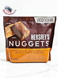 KẸO BƠ SOCOLA SỮA HẠNH NHÂN Hershey  Nuggets Extra Creamy Milk Chocolate With Toffee & Almonds 10.2