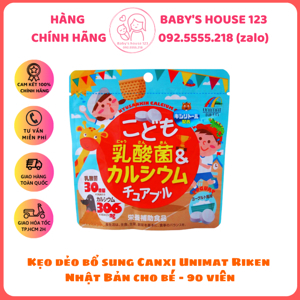 Kẹo bổ sung canxi và lactic cho bé Unimat Riken 90 viên