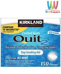 Kẹo cai thuốc lá Kirkland Signature Quit 2 Gum Ice Mint 150 viên (Hộp lẻ)