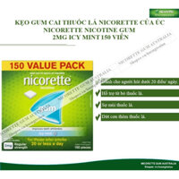 KẸO CAI THUỐ.C LÁ NICORETTE GUM 2MG VỊ BẠC HÀ 75-150-210 VIÊN