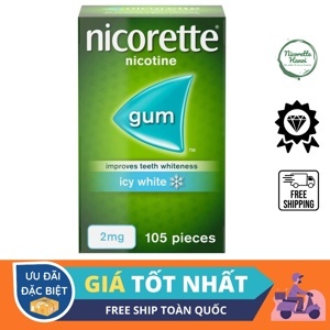 Kẹo cao su cai thuốc lá Nicorette - 2mg