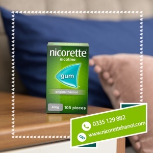 Kẹo cao su cai thuốc lá Nicorette - 4mg