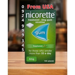 Kẹo cao su cai thuốc lá Nicorette - 4mg