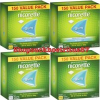 Kẹo cao su cai thuốc lá Nicorette 2mg và 4mg hộp 75v, 150 viên, vị bạc hà, cổ điển classic nội địa Úc date xa