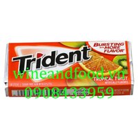 Kẹo cao su chewing gum không đường Trident cam 18 thanh