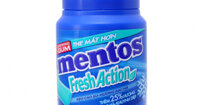 Kẹo cao su Mentos Fresh Action hương bạc hà hũ 56g