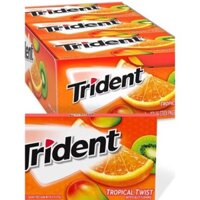 Kẹo cao su Trident Xylitol hương cam nhập khẩu chính hãng Mỹ hộp 15 gói * 14 miếng
