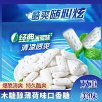 Kẹo cao su Xylitol Ice Burst hương bạc hà mát, kẹo cao su Ice Burst Xylitol cho hơi thở thơm mát khi hôn.