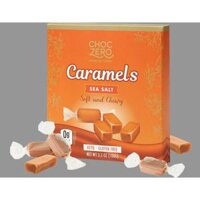 KẸO CARAMEL - MUỐI BIỂN DAI MỀM Sea Salt Caramels, KHÔNG ĐƯỜNG No Sugar - Keto - Non GMO - Gluten Free, 100g (3.5 oz)