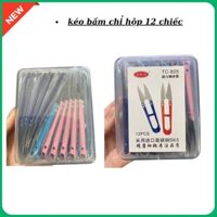 kéo cắt Bấm Chỉ Hộp 12 Kéo cắt tiện lợi