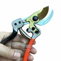 Kéo cắt cành cộng lực lưỡi thép SK5 Nhật Bản made in japan, lưỡi bầu, cán cam đen - KC0020