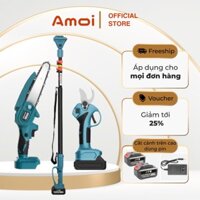 Kéo cắt cành trên cao dùng pin | Máy cưa gỗ cành cây trên cao dùng xích 6in | Máy cưa cành cây trên cao 2,7m C96
