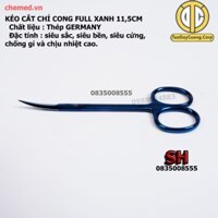 Kéo cắt chỉ cong và thẳng dùng trong thẩm mỹ, phẫu thuật, full xanh dài 11,5 cm