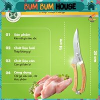Kéo cắt gà Nhật Bản siêu sắc chuôi gỗ lưỡi thép, kéo cắt gà chính hãng bảo hàng 1 đổi 1